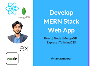 develop mern stack website includes react express node mongodb tailwindcss next