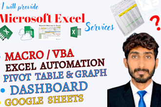 do microsoft excel macro, vba, pivot tables, charts, dashboard, and formulas