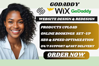 create, build, design godaddy website redesign with SEO