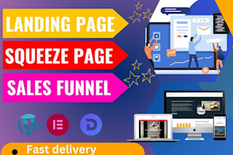 do modern wordpress landing page, sales funnel, squeeze page, or homepage