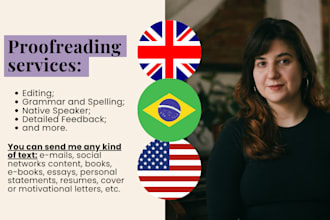 proofread and edit your brazilian portuguese text, no ai