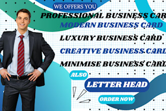create professional luxury business card and cover letter design