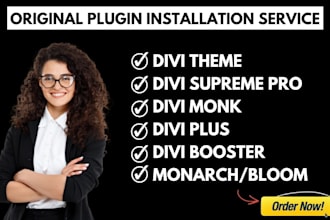 install divi theme, divi supreme pro, divi plus, divi monk, divi booster plugin