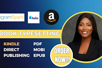 do book formatting typesetting indexing layout design for amazon prints and book