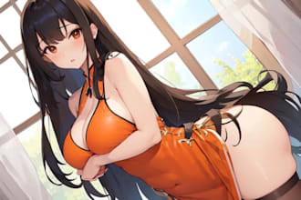 furry anime model, line art, nsfw manga comic, online streaming character