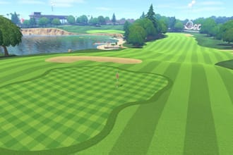 redesign golf simulator shopify,3d golf course,landscape design, sport arena,cgi