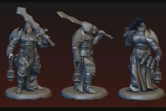sculpt 3d miniature ttrpg 3d model,  tabletop, game  warhammer dnd for printing