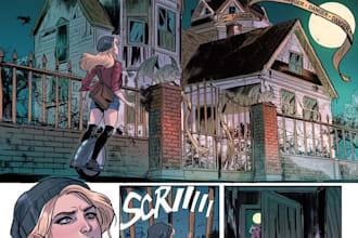 draw amazing comic page , comic art for your story in my comic style