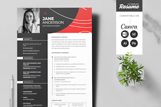 make portfolio resume template in ms word and canva for students