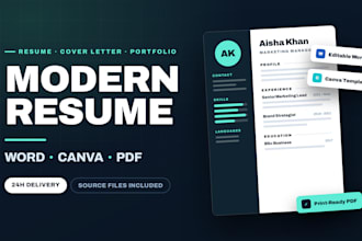 make portfolio resume template in ms word and canva professionally