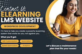 design and redesign elearning lms wordpress website with learndash, tutor lms