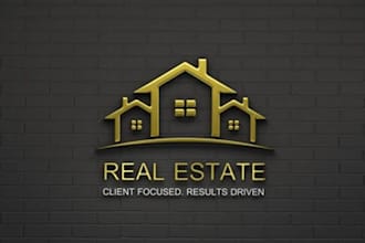 do minimalist property, mortgage, construction, real estate logo design