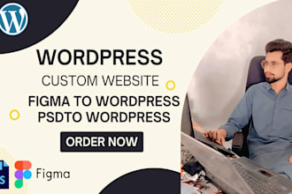 do custom figma to wordpress, PSD to wordpress website with elementor