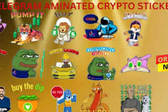 create aminated telegram stickers pack for your crypto project
