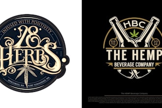 do unique hemp cannabis weed logo design 24 hours