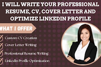 craft a professional resume, cv, cover letter and optimize your linkedin profile