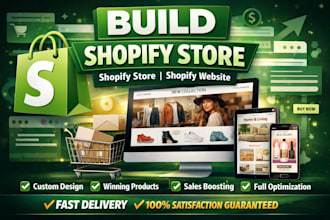 do shopify store design, shopify website, dropshipping store as shopify expert