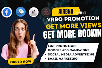 vrbo promotion, airbnb listing, vacation rentals, airbnb marketing get booking