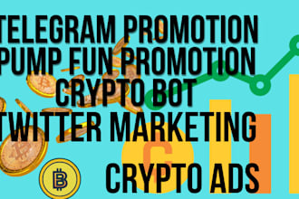setup crypto ads, pumping trade bot for pump fun token sales, telegram promotion