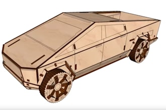 sell tesla cyber truck laser cut file  cdr format