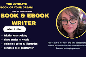 be your ebook writer, ghostwriter, fiction, ghost book writer, short story book
