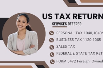 prepare US tax returns as a cpa filing form 1040, 1065, 1120, 112os