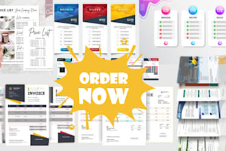 german pricelist, checklist, letterhead, journal, ebook planner, magazine layout