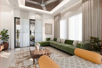 remodel 3d mid century apartment,modern furniture,revit interior layout,skp mode
