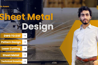 do sheet metal design for laser cutting, dxf in solidworks