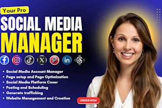 be your social media manager, content creator instagram, facebook, pinterest