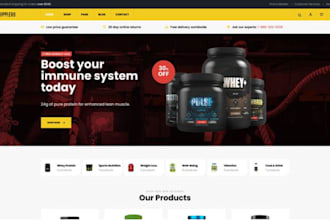 design private label food supplement website fitness weight loss shopify store