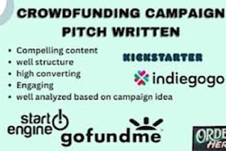 do your crowdfunding campaign pitch writing for your  cam, pr