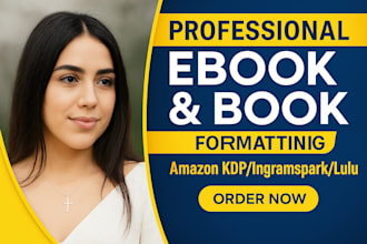do ebook typesetting and design, book page layout design, picture book for KDP