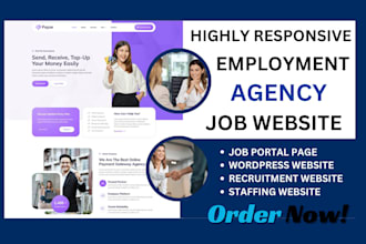 design employment recruitment website job board portal agency staffing website