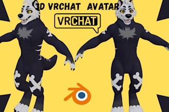 create and rig custom vrchat avatar 3d furry model furry avatar vroid model