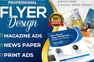 design awesome print ads for magazine, ads newspaper or program
