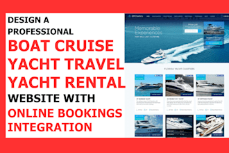 design a luxury yacht rental yacht travel website with advanced booking tools