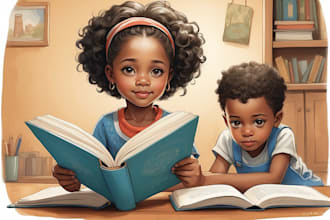 african american children book illustration and children story book illustration