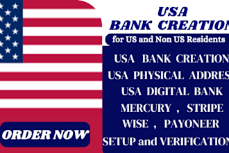 do USA bank creation, stripe, wise, mercury, chase for US and non US resident