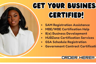 get your business certified with sam, mbe, wbe, 8a, hubzone and more