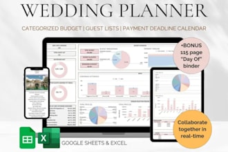 wedding planner spreadsheet wedding google sheet tracker wedding budget planner