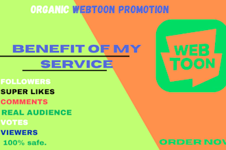 do webcomic promotion, webtoon promotion, manga organically