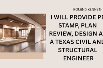 provide pe stamp plan review and design as a texas civil and structural engineer