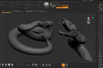 do 3d wild animal reptiles model, resin model stl obj ztl format for 3d printing