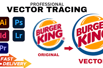 vector tracing redraw logo to ai eps png pdf svg using adobe illustrator
