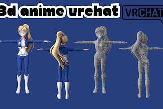create rig 3d anime avatar vrm vtuber 3d anime model vtube stream using unity