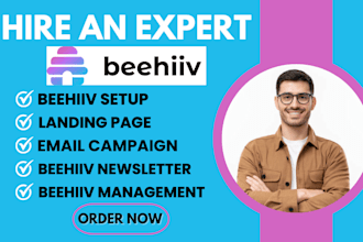 setup beehiiv account beehiiv newsletter template design beehive landing page