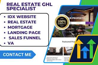 design gohighlevel idx website real estate mortgage landing page sales funnel VA