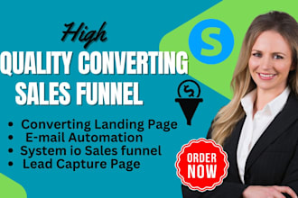use systeme io for landing page design using pagefly, lead or sales funnel