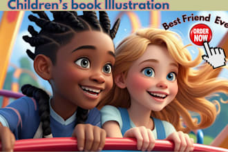 do coloring children book kids illustration, 3d children story book illustration